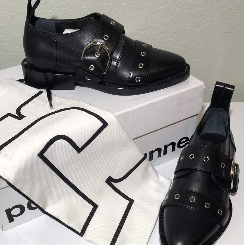 Paco Rabanne Black Leather Derby Brogue
